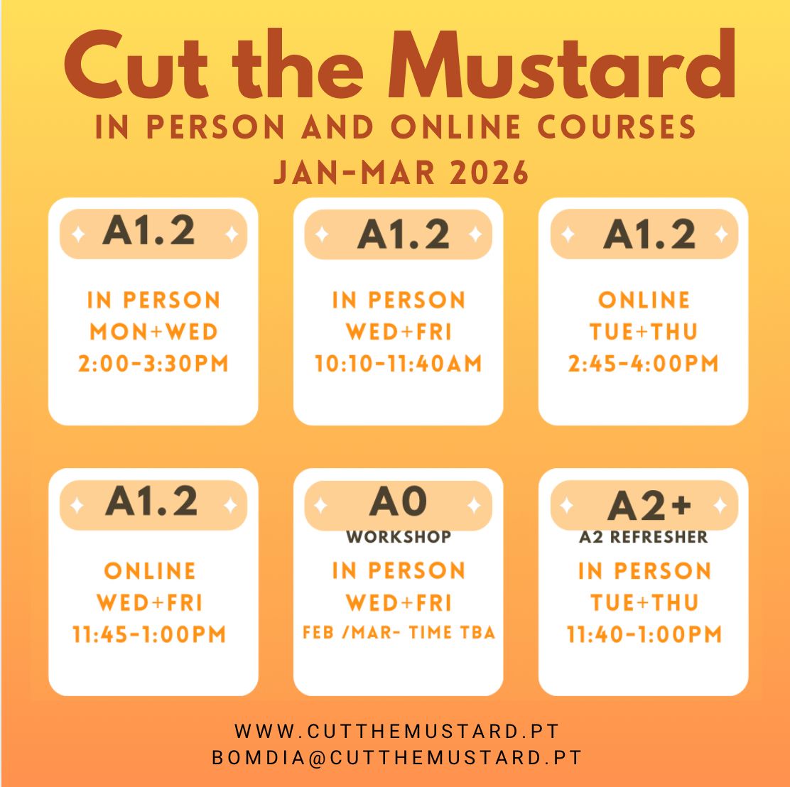 Portuguese Courses January - March 2026