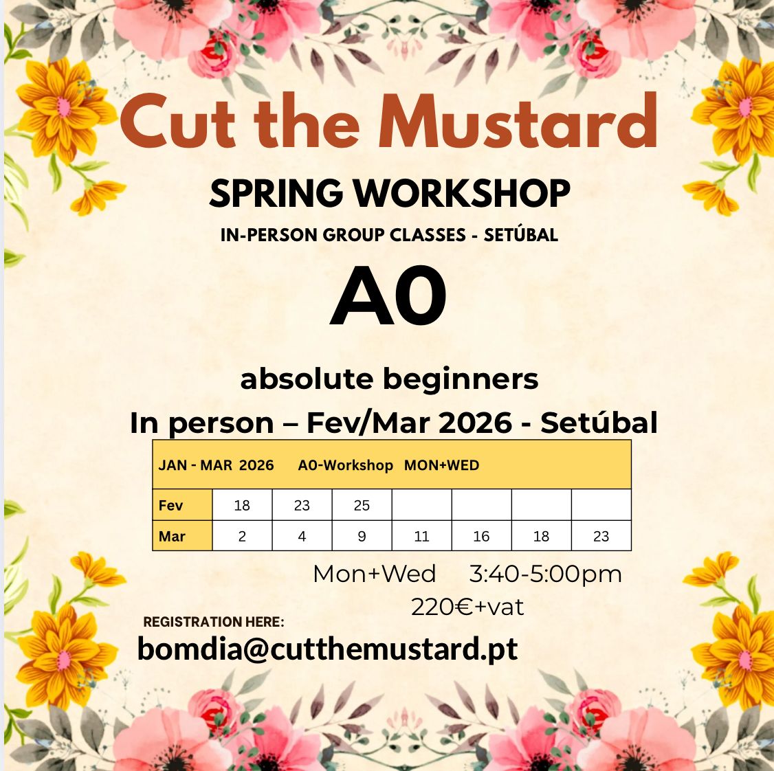 Portuguese A0 Spring Workshop 2026